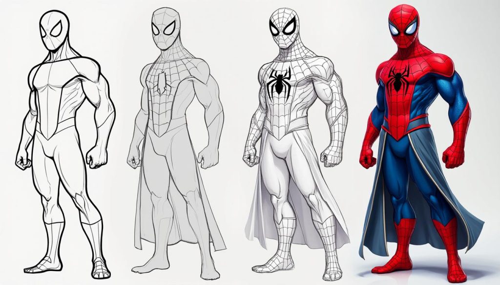 apprenez à dessiner spider-man facilement grâce à notre guide étape par étape, idéal pour les débutants et les fans de super-héros.