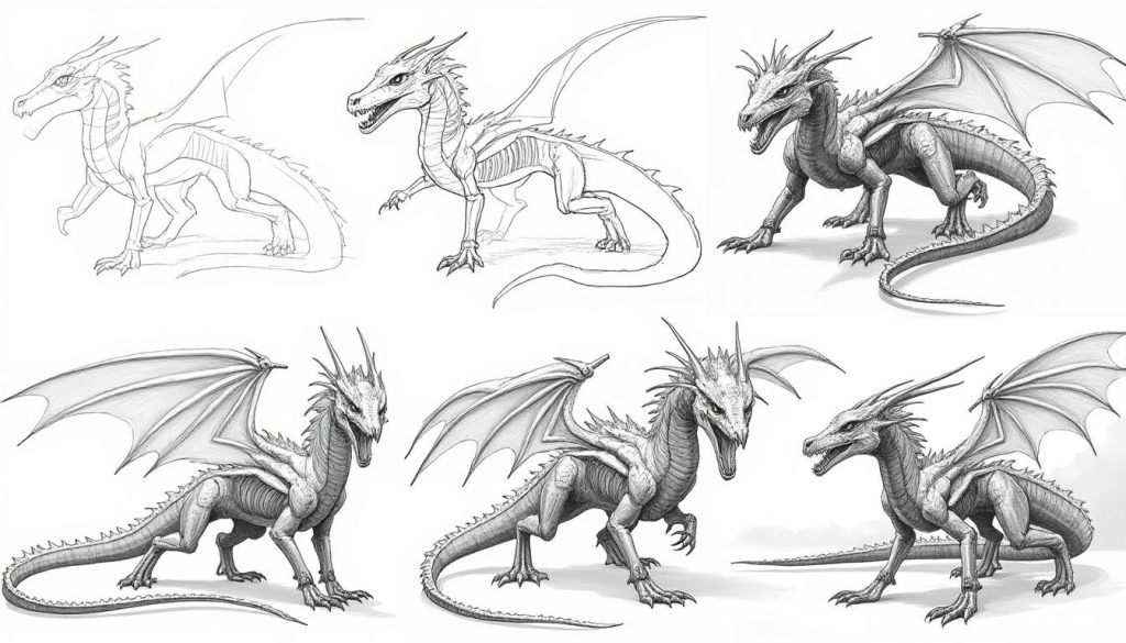 apprenez à dessiner un dragon facilement grâce à notre guide étape par étape, idéal pour les débutants et les passionnés de dessin.