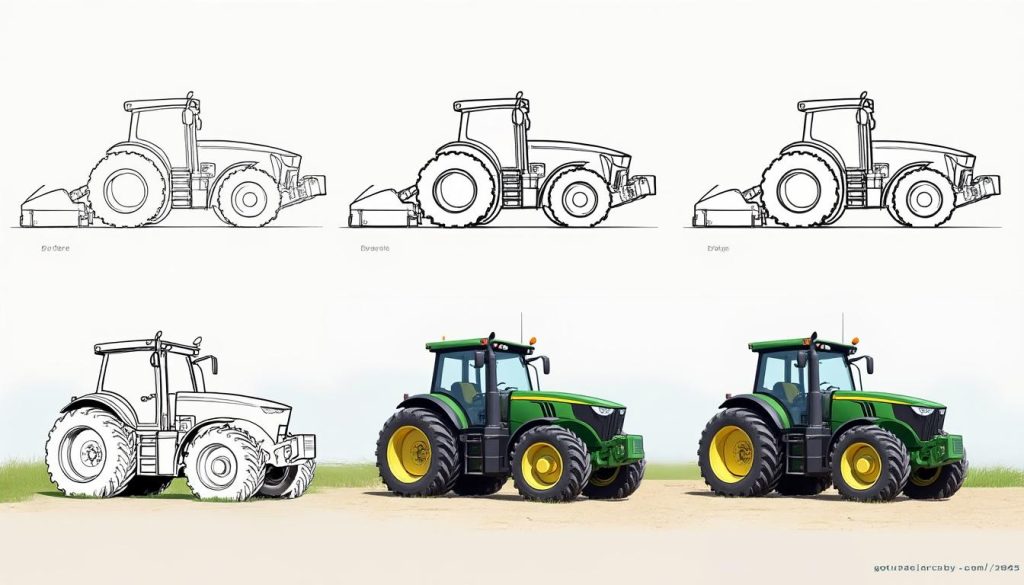 apprenez à dessiner un tracteur facilement grâce à notre guide étape par étape simple et accessible à tous, idéal pour débutants et passionnés.