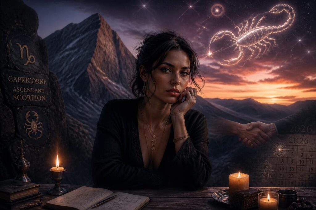 découvrez le caractère complexe du capricorne ascendant scorpion, ses relations amoureuses et les prévisions astrologiques pour 2026.