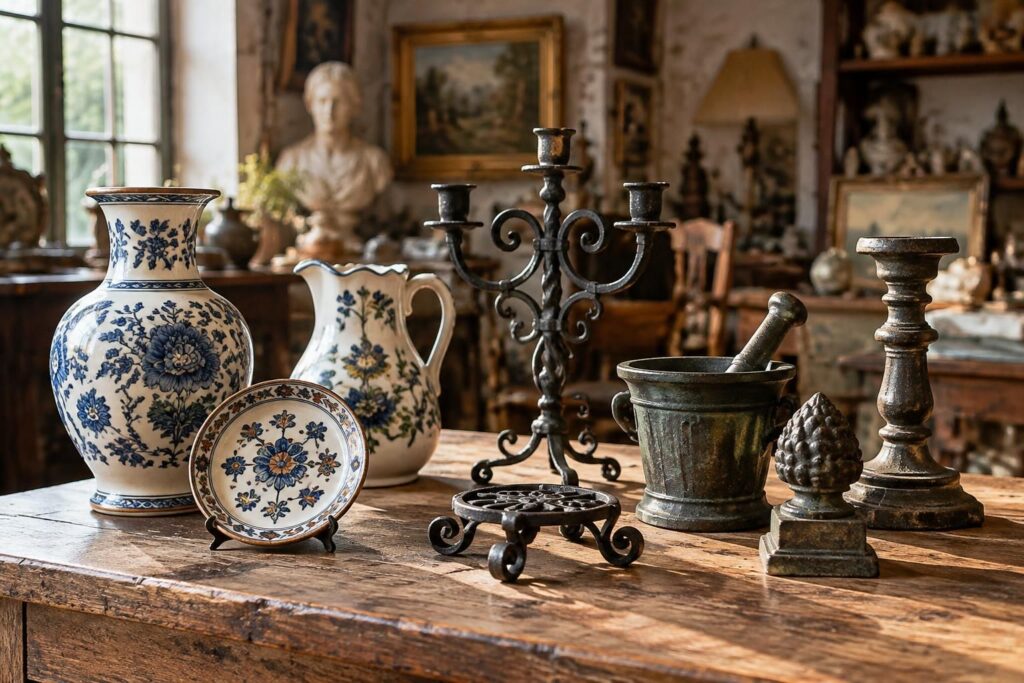 découvrez des objets en f en faïence, fer forgé et fonte : des pièces décoratives et authentiques aux styles variés.